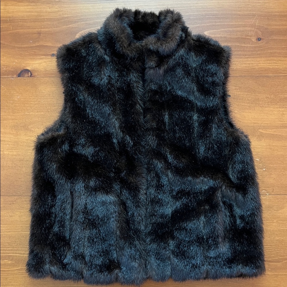 Giacca Dark Brown Faux Fur Reversible Zip Vest M